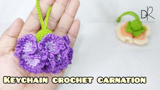 Keychain crochet carnation  crochet tutorials [upl. by Dronel]