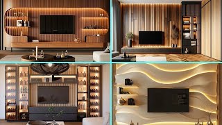 Tv unit background wall design  Modern textures mediawall [upl. by Ylatfen]