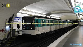 Métro ligne 3 RATP MF67 n°012 – Pont de Levallois – Bécon à Gallieni ratp idfmobilités mf67 [upl. by Aicilet]