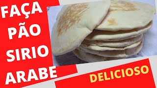 RECEITA DE PAO SIRIO PAO ARABE PAO PITA [upl. by Ardnik]