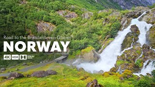 4K Scenic Drive  Amazingly Beautiful Road to a Norwegian Glacier  Briksdalsbreen [upl. by Loeb]