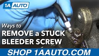 How to Remove a Stuck Brake Bleeder Screw [upl. by Atolrac]