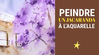 Peindre un Jacaranda à laquarelle  FACILE [upl. by Carlynn953]