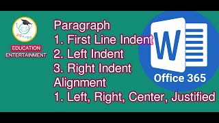 មេរៀនទី៣ Paragraph First Line Indent Left Indent Right Indent and Alignment [upl. by Camilo]