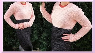 Pullover stricken einfach für Anfänger Anleitung Frühling [upl. by Peggie]