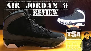 Air Jordan 9 Racer Blue Retro Sneaker Review With Reflective Test  Watch B4 You Buy These [upl. by Nohj]