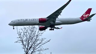 A350 Virgin Atlantic GVELJ quotBennie Jetquot Landing Training Flight At Glasgow Airport 091124 [upl. by Anilys]