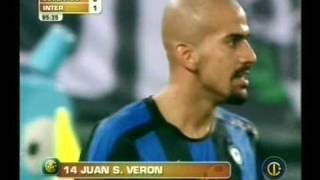 2005 Supercoppa  Juventus vs Inter 01 Veron [upl. by Otanutrof]