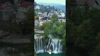 Bosanski najljepsi vodopad waterfall bosna travel nature jajce drone bosnaihercegovina [upl. by Noteek]