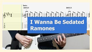 Ramones  I Wanna Be Sedated Guitar Cover With Tab [upl. by Newcomb]