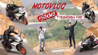 I lost my way while going on a ride for 150kms 😱My first time Long Ride Motovlog📍Penukonda Fort [upl. by Ailahtan]