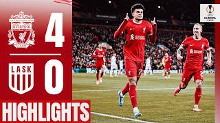 Diaz Gakpo and Salah secure Europa League knockout qualification  Liverpool 40 LASK  Highlights [upl. by Ylrebma417]