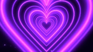 Loves Luminosity Purple Heart Background 💖💜 Romantic Radiant Pink Heart Tunnel Background Motion [upl. by Annaiviv]