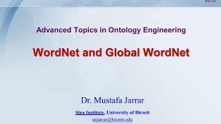 WordNet and Global WordNet [upl. by Aynnek]