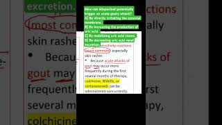 GOUTQuestion8 Allopurinol may cause acute gouty attack [upl. by Htebaile]