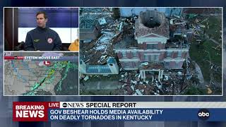 Kentucky governor gives updates on deadly tornado  ABC News [upl. by Hctim485]