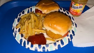 ASMR Chicken Sandwich  French Fries  Welch’s Orange Pineapple Apple Juice [upl. by Atiuqihs429]