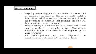 Roles of soil Biota [upl. by Soigroeg488]