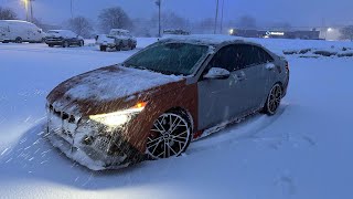 Plowing through the snow in my Elantra N winter tires FTW [upl. by Ansley]