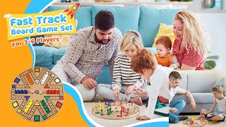 Kathfly Fast Track Board Game  Wooden Board Game Set  Fast Track Game Night for Family Game [upl. by Eyahc]