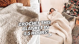 Crochet this blanket in 45 hours Beginner friendly pattern  CJ Design Blog [upl. by Aisatsana]