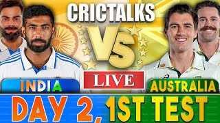 Live IND Vs AUS 1st Test  Day 2 Perth  Live Scores amp Commentary  India vs Australia [upl. by Savell]