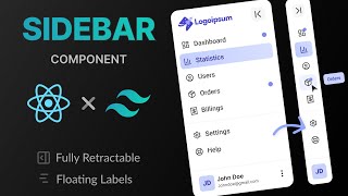 Build a Retractable Sidebar Component purely in ReactJS and TailwindCSS [upl. by Ias]