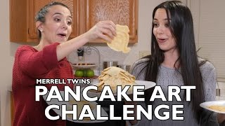 PANCAKE ART CHALLENGE  Merrell Twins [upl. by Drofiar]