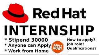 Red Hat Internship Drive 2021  30000Month Stipend [upl. by Nannarb]