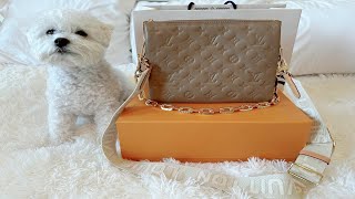 Unboxing the Louis Vuitton Coussin PM in Taupe [upl. by Ydde]