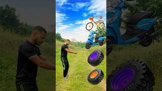 Cycle scooty toto car funny video shortsfeed youtubeshorts viralvideo [upl. by Aerdnua611]