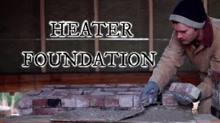 Our timber frame cabin part XV MASONRY HEATER FOUNDATION [upl. by Chilson936]