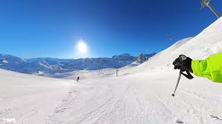 Tignes  Le MurLac 4K Ski Run  Insta360 X3 [upl. by Bottali311]