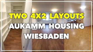 Two Layouts 4x2 Aukamm Housing Tours in Wiesbaden  OCONUS PCS to Germany [upl. by Ellahcim974]