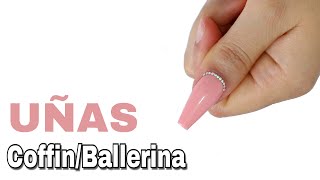 CLASE 11 COMO REALIZAR UÑAS COFFINBALLERINA PASO A PASO PRINCIPIANTES UÑAS ESCULTURALES [upl. by Eanore]