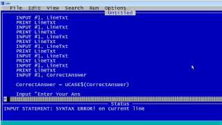 QBasic Tutorial 41  Text Files Part 3  QBasic Quiz Questions Program  QB64 [upl. by Wolfe]