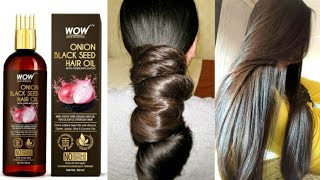 complete hair treatment लंबे और घने बालों के लिए WOW Onion Black Seed Hair Oil With Comb Applicator [upl. by Gussie]