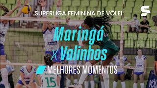 MARINGÁ 3 X 1 VALINHOS  MELHORES MOMENTOS  SUPERLIGA FEMININA DE VÔLEI  sportv [upl. by Oyam]