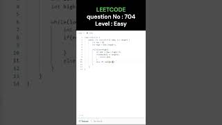 🥳Leetcode Problem  704 [upl. by Susann]