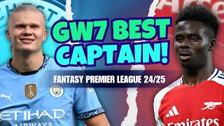 BEST GW7 FPL CAPTAIN 🙌 Fantasy Premier League Tips 2425 [upl. by Brote672]