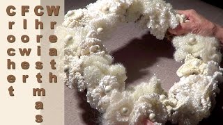 Crochet Flower Christmas Wreath  DIY Decor [upl. by Keeryt]