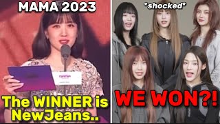 NewJeans Reaction WINNING Song of the Yearquot MAMA 2023 [upl. by Layton198]