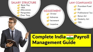 COMPLETE INDIA PAYROLL MANAGEMENT GUIDE  CTC  In Hand Salary Basic Salary PF ESI TDS [upl. by Kielty]