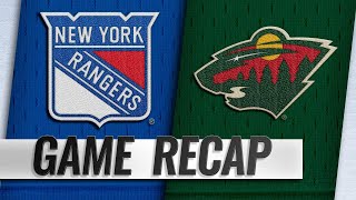 Donato scores twice to lead Wild past Rangers 52 [upl. by Accebber]