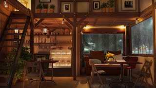 Rainy Jazz Cafe  Slow Jazz Music in Coffee Shop Ambience for Work Study and Relaxation [upl. by Durarte]