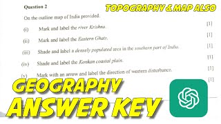 GEOGRAPHY TOPOMAP PAPER ANSWERS  CLASS 10 ICSE  BOARD PAPER  2024  ANAND KUMAR  USING CHATGPT [upl. by Esoranna]