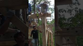 Dads on Saturday timber frame cabin build [upl. by Ruby]