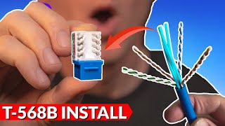 HOW TO INSTALL T568B DIAGRAM  CAT6 KEYSTONE [upl. by Ecissej]