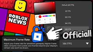 FINALLY THESE UPDATES ARE HERE OFFICIAL FPS UNLOCKER amp AVATAR COLOUR PALETTE ROBLOX NEWS [upl. by Det896]