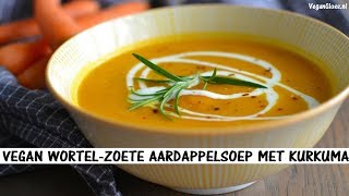 WORTEL EN ZOETE AARDAPPELSOEP MET KURKUMA RECEPT [upl. by Ardath652]